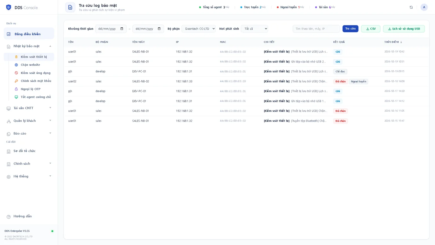 DDS security log